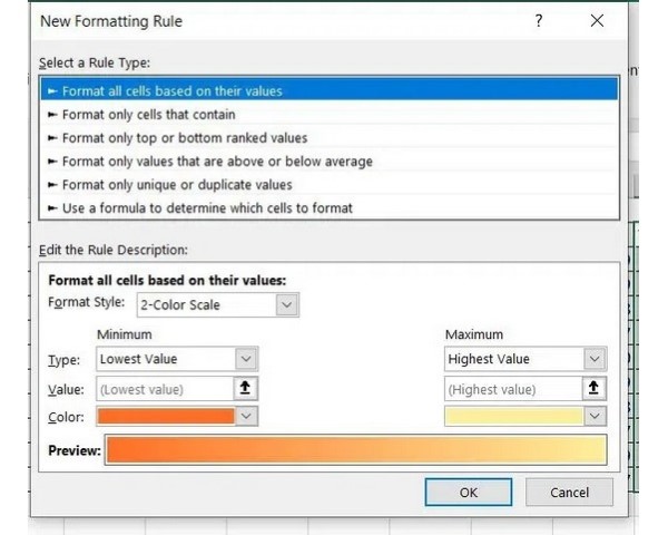 Chọn Format only unique or duplicate values trong phần Select a Rule Type