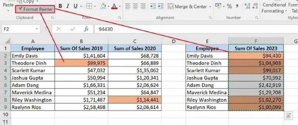 Chọn ô có sẵn định dạng Conditional Formatting muốn chép