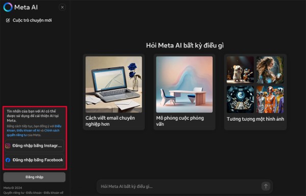 Bạn chỉ cần chọn tài khoản Facebook hoặc Instagram mà bạn muốn sử dụng