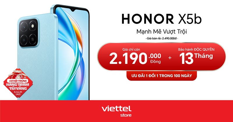 Mở bán HONOR X5b giá chỉ 2.190.000 đồng cùng cơ hội trúng hàng trăm Túi vàng