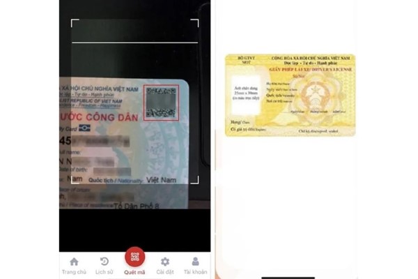 Kết quả hiển thị sau khi quét mã