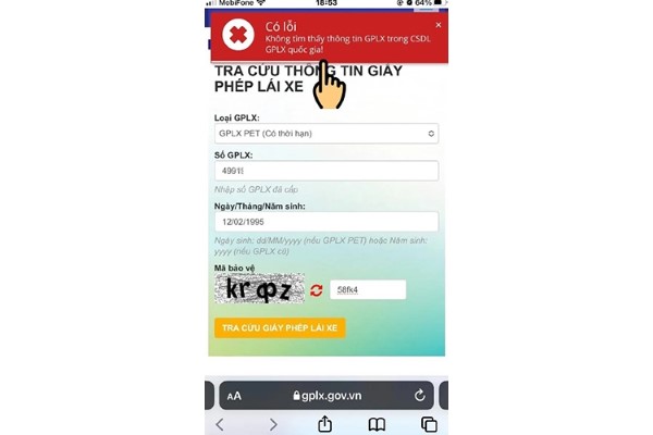 Không tìm thấy dữ liệu