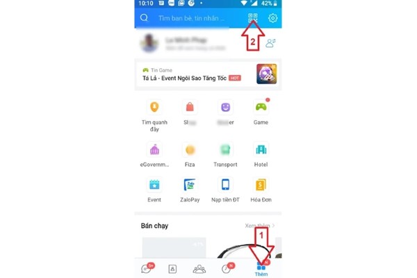 Mở ứng dụng quét mã QR trên điện thoại