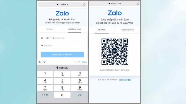 Đăng nhập vào tài khoản Zalo thứ hai của bạn bằng số điện thoại hoặc mã QR