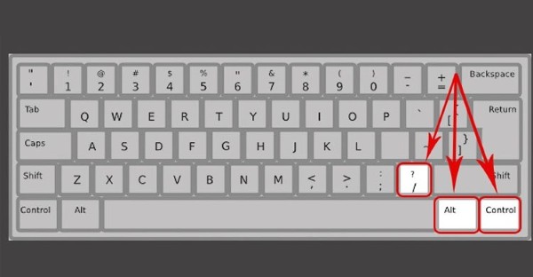 Trên Windows nhấn Control + Alt + /