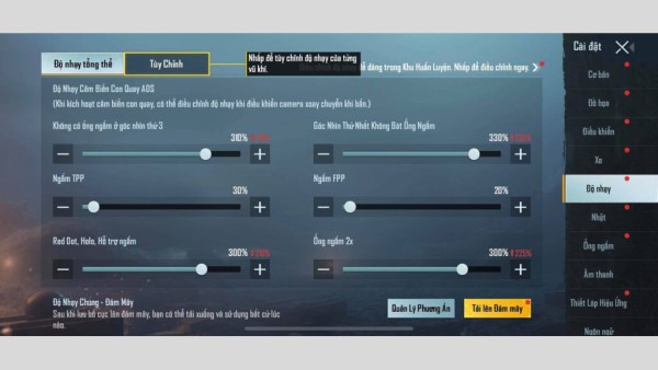 Tinh chỉnh độ nhạy cảm biến con quay ADS