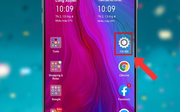 Mở Cài đặt trên điện thoại