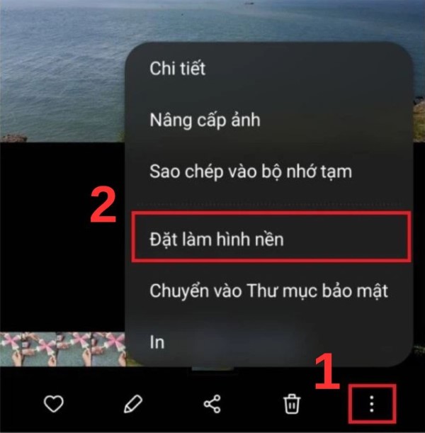 Chọn hình ảnh mong muốn để làm hình nền