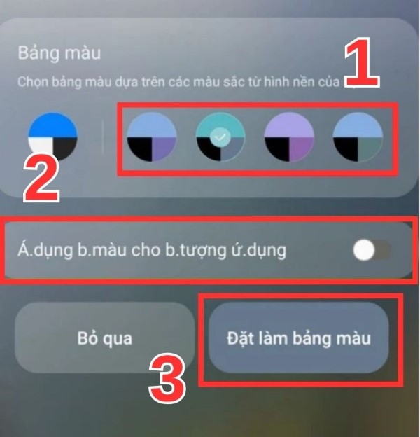 Lựa chọn bảng màu hệ thống dựa trên tông màu của hình nền