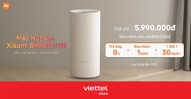 Trời nồm không lo với máy hút ẩm Xiaomi BHR8121TH giá chỉ 5.990.000đ tại Viettel Store