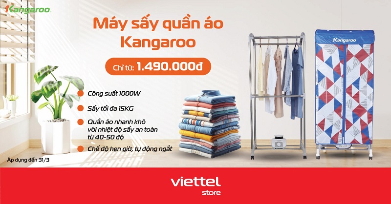Máy sấy quần áo Kangaroo giá chỉ từ 1.490.000đ