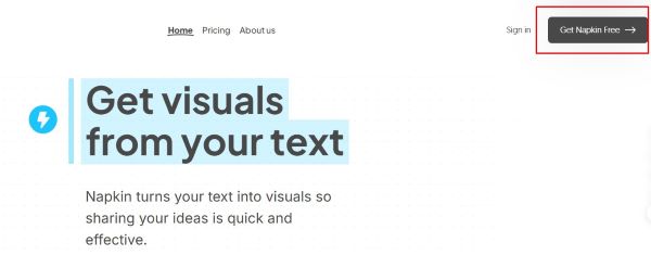 Mở trình duyệt, chọn Get Napkin Free để dùng bản miễn phí