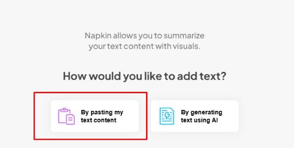 Chọn “By pasting my text content”