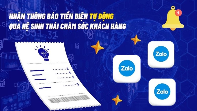nhận thông báo tiền điện qua Zalo