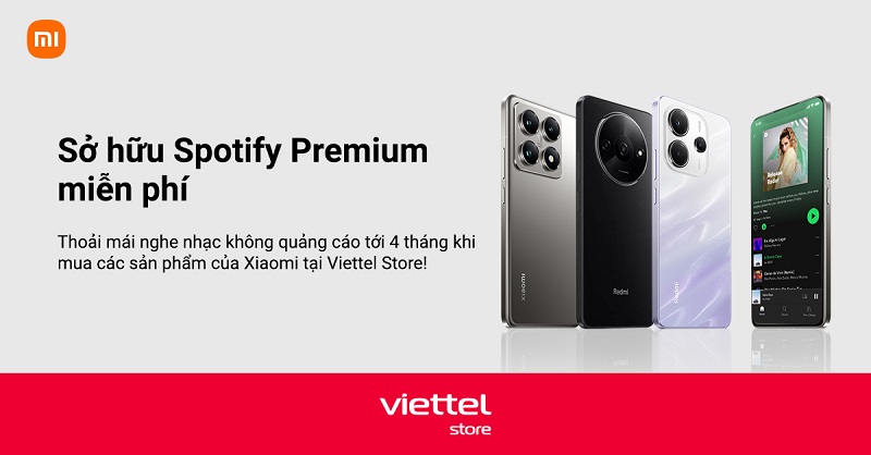 Sở hữu Spotify Premium miễn phí khi mua các sản phẩm của Xiaomi tại Viettel Store