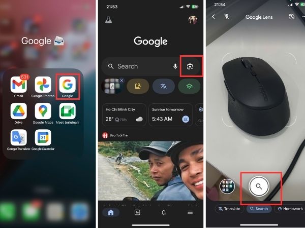 tìm kiếm bằng hình ảnh trên iphone