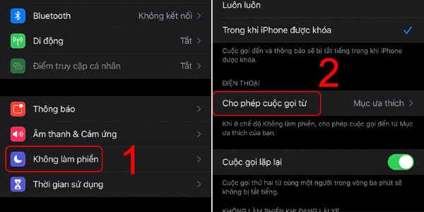 Truy cập Cài đặt, tìm và chọn Không làm phiền