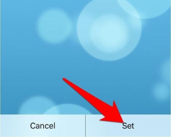 Nhấn Đặt (Set) để xác nhận