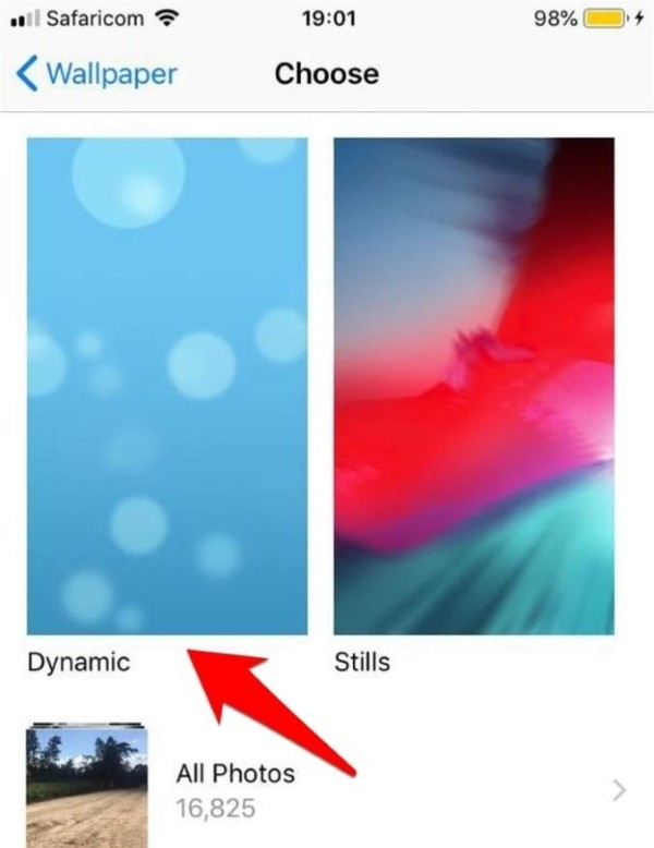 Nhấn vào Dynamic để sử dụng hình động làm màn hình chính hoặc màn hình khóa