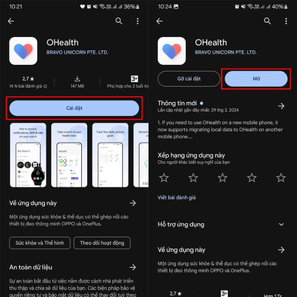 Tải ứng dụng OHealth trên Android