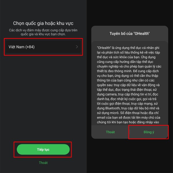 Nhấn Đồng ý với các điều khoản dịch vụ để tiếp tục