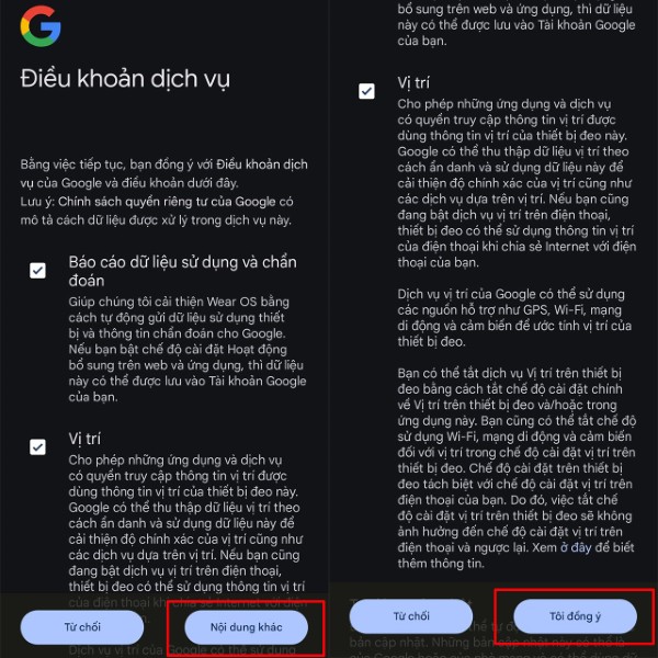 Nhấn Đồng ý để tiếp tục