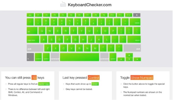 Keyboardchecker.com hỗ trợ kiểm tra bàn phím MacBook đơn giản và nhanh chóng