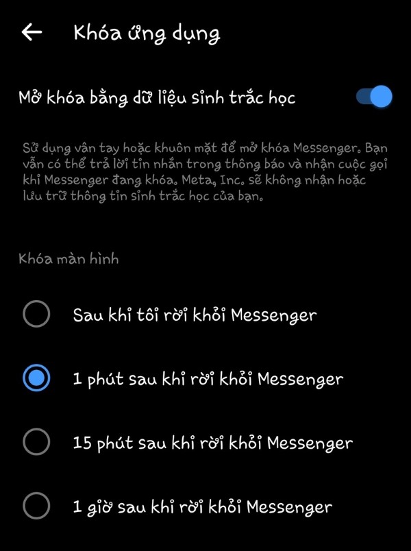 Bạn có thể chọn một trong bốn tùy chọn có sẵn
