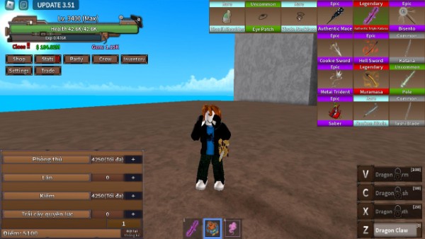 Thế giới King Legacy bao gồm nhiều hòn đảo khác nhau