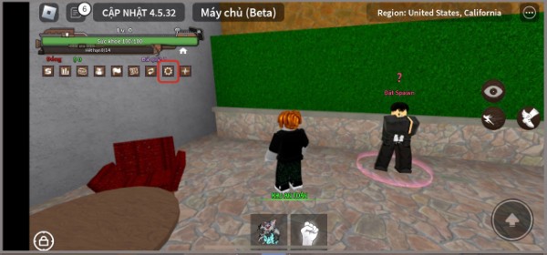 Nhấn vào biểu tượng cài đặt trên giao diện chính