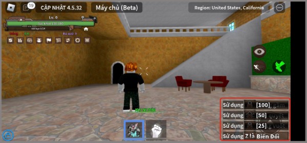 Sử dụng các phím số trên bàn phím hoặc nút bấm trên màn hình để ra đòn