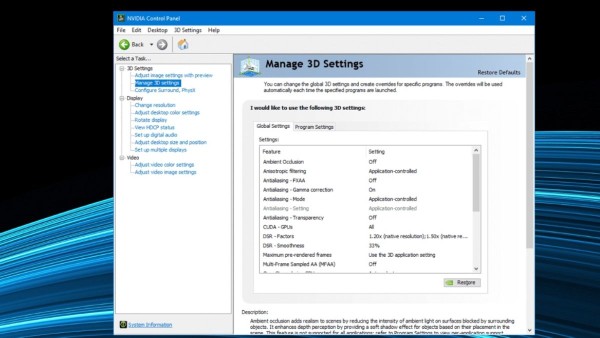 Thiết lập đồ họa 3D theo ý muốn với NVIDIA Control Panel