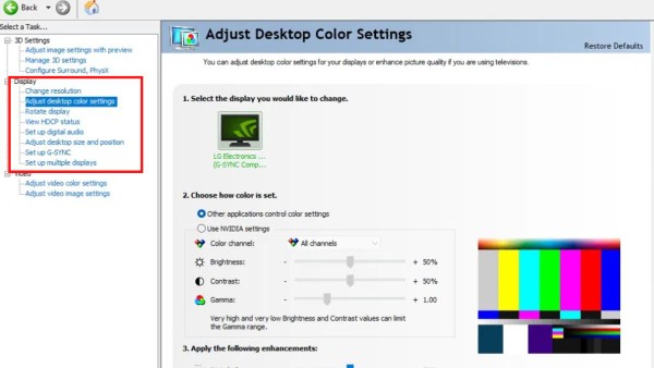 Điều chỉnh màu sắc và độ tương phản