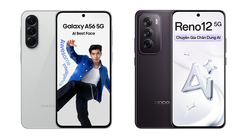 So sánh Samsung Galaxy A56 5G và OPPO Reno12 5G
