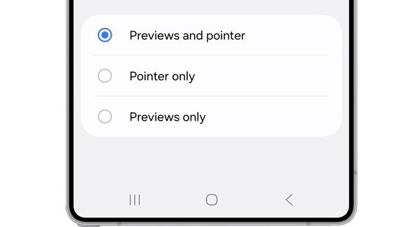 Chọn chế độ Air View giúp bạn xem trước nội dung khi trỏ S Pen vào màn hình