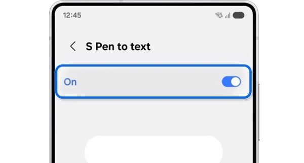 Đi tới Cài đặt > Tính năng nâng cao > S Pen > S Pen to Text và bật công tắc