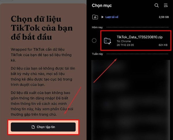 Tải tập tin JSON lên