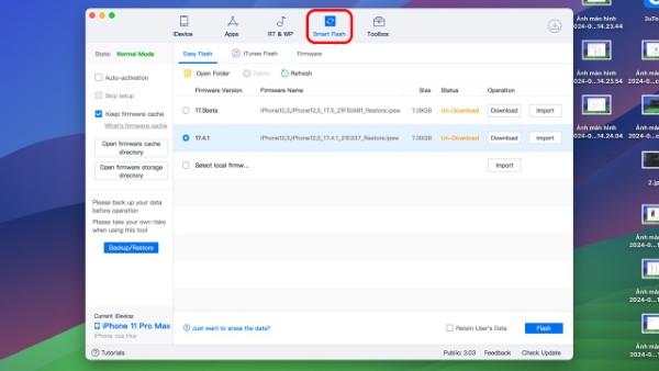 Hai tính năng Flash và Jailbreak mạnh mẽ của 3uTools