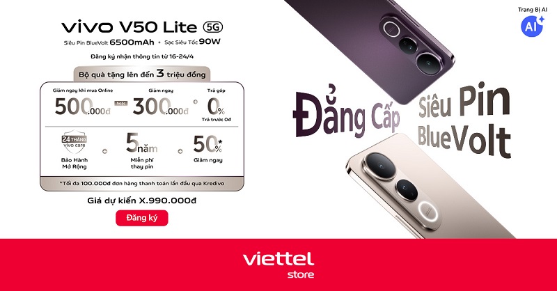 Đăng ký nhận thông tin Vivo V50 Lite
