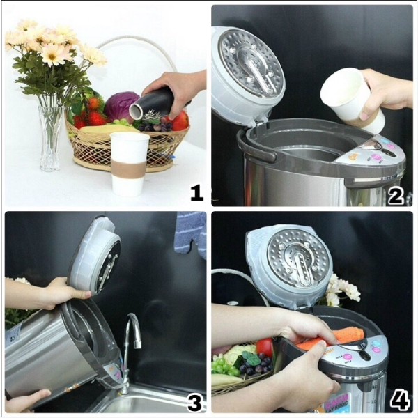 Sử dụng hỗn hợp giấm trắng hoặc nước cốt chanh pha theo tỉ lệ 1:1 với nước sạch