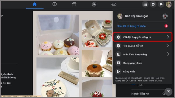 Chọn vào "Cài đặt & quyền riêng tư"
