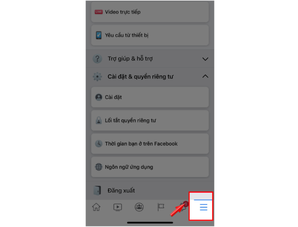 Nhấn chọn vào biểu tượng ba gạch ngang