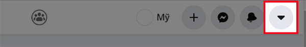 Đăng nhập vào Facebook và nhấn dấu mũi tên xuống