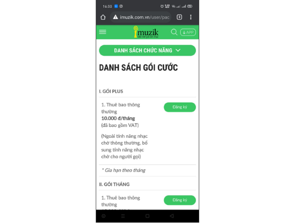 Chọn gói nhạc chờ bạn đang sử dụng và nhấn Hủy dịch vụ