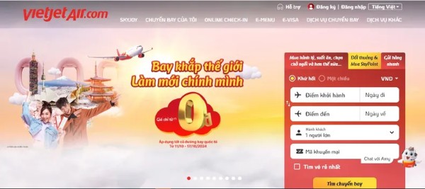 Truy cập vào website checkin của Vietjet Air