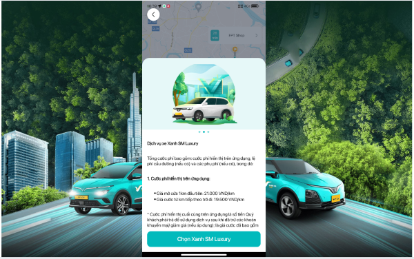 Chọn đặt xe Xanh SM Luxury