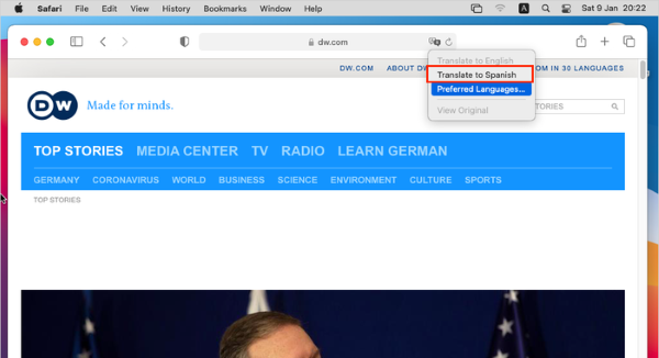 Hoàn tất tính năng dịch trang và mở rộng bộ ngôn ngữ dịch trên Safari