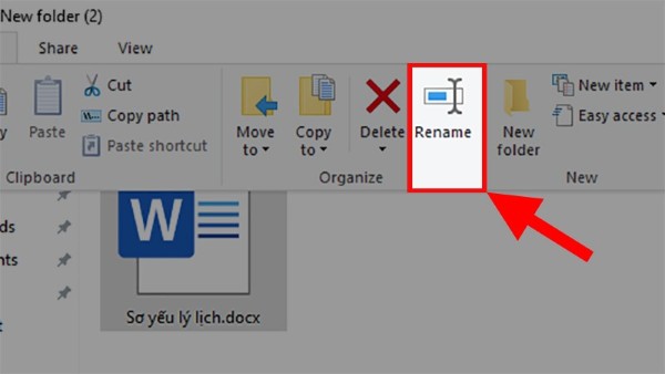 Nhấn chọn Rename > Thực hiện đổi tên thư mục > Nhấn Enter hoặc click chuột ra chỗ khác để hoàn thành đổi tên