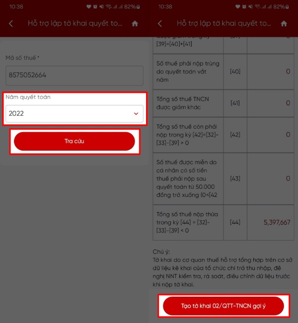 Nhập thông tin thời gian cần quyết toán