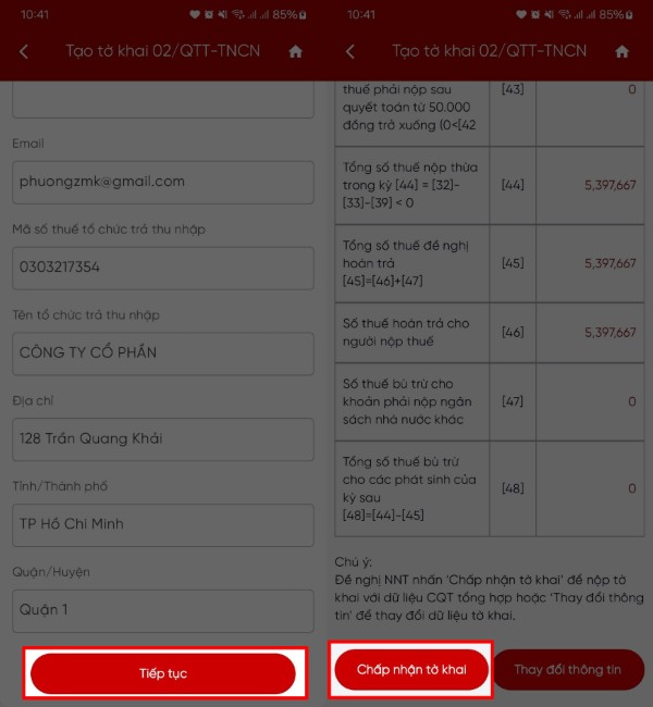 Xác nhận thông tin của doanh nghiệp chi trả thu nhập